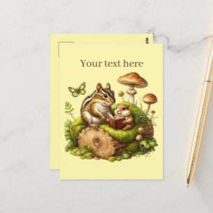 Schattigee dierenvrienden voor lezen aanpasbaar briefkaart
