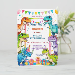 Schattigee DIno Baby Dinosaurussen 1e Verjaardagsf Save The Date