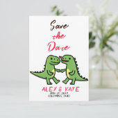Schattigee Dino bruiloft Bewaar de datum bekendmak Save The Date (Staand voorkant)