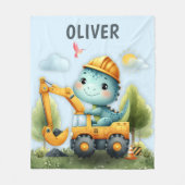 Schattigee Dino die de Waterverf van het Bouwvoert Fleece Deken (Voorkant)