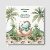 Schattigee Dino Hatching Soon Baby shower Boek (Voorkant)