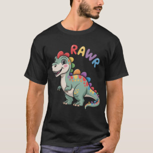 Schattigee Dino Rawr Dinosaur Roaring Funny Kind D T-shirt