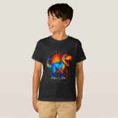 Schattigee Dino Spinosaurus Polka Dot Art Student T-shirt (Voorkant volledig)