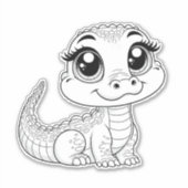 Schattigee dino vinyl sticker (Voorkant)