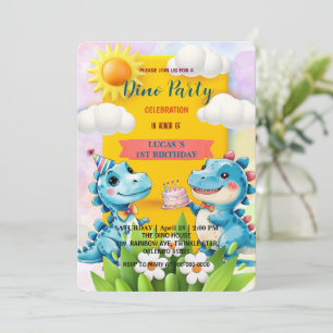 Schattigee DIno wilde bloem Dinosaurussen 1e Verja Save The Date