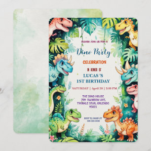 Schattigee DIno wilde bloem Dinosaurussen 1e Verja Save The Date