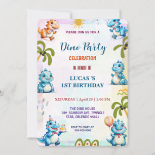 Schattigee DIno wilde bloem Dinosaurussen 1e Verja Save The Date