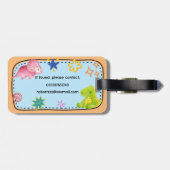 Schattigee Dinos Kinder Bagagelabel (Achterkant horizontaal)