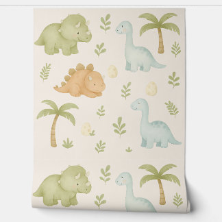 Schattigee Dinosaur Boy Nursery Wallpaper Behang