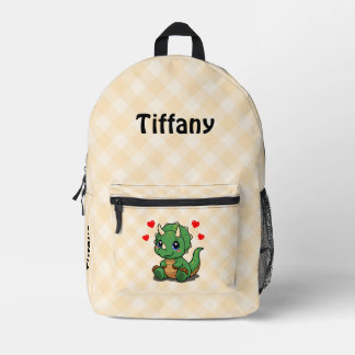 Schattigee Dinosaur Kinder Rugzak – Naam toevoegen