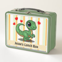 Schattigee Dinosaur Lunch Box – Naam toevoegen