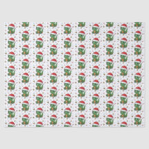 Schattigee Dinosaur Santa Hat Christmas Tissue Pap