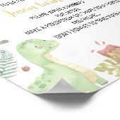 Schattigee Dinosaurus 1e Verjaardag Tijd Capsule T Poster (Hoek)