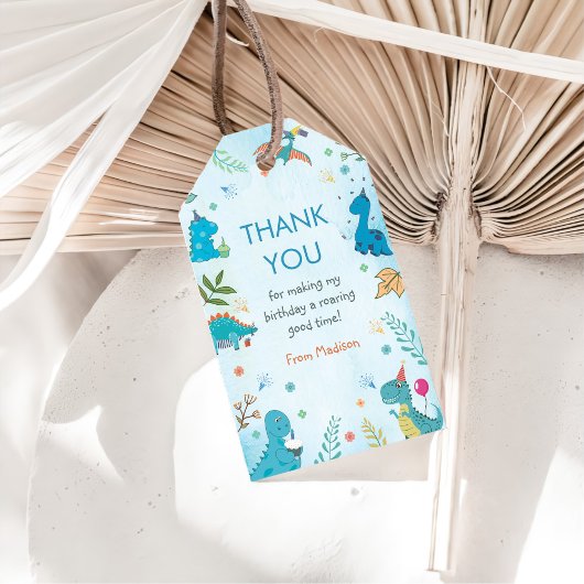 Schattigee Dinosaurus 1e Verjaardagsfeestje Cadeau Cadeaulabel