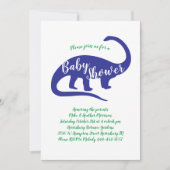 Schattigee Dinosaurus Baby shower Brontosaurus Blu Kaart (Voorkant)