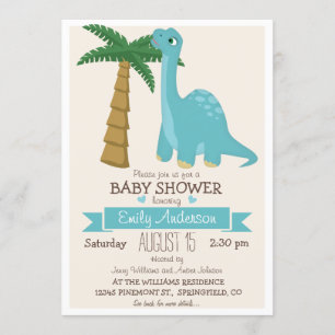 Schattigee dinosaurus Baby shower of Sprinkle Kaart