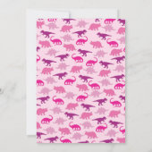Schattigee dinosaurus Baby shower triceratops roze Kaart (Achterkant)