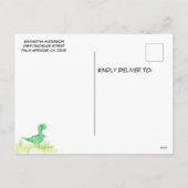 Schattigee Dinosaurus Baby shower Uitnodiging Post (Achterkant)