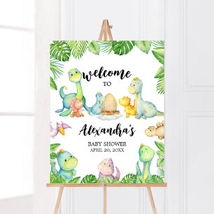 Schattigee Dinosaurus Baby shower Welkom Poster