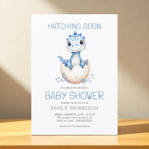 Schattigee Dinosaurus Blue Boy Hatching Soon Baby Kaart