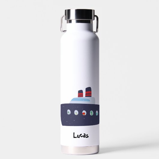 Schattigee dinosaurus bootschip Terug naar School  Waterfles (Voorkant)