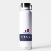 Schattigee dinosaurus bootschip Terug naar School  Waterfles (Achterkant)