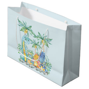 Schattigee Dinosaurus Boys Baby shower Gift Bag Large Cadeauzakje