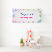 Schattigee dinosaurus brullen Boy Happy verjaardag Spandoek (Insitu)