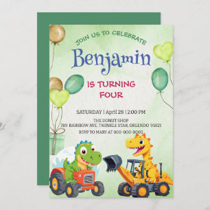 Schattigee dinosaurus constructie vrachtwagenballo