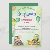 Schattigee dinosaurus constructie vrachtwagenballo (Voorkant / Achterkant)