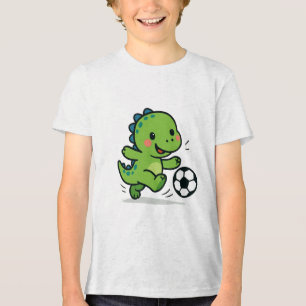 Schattigee dinosaurus die voetbal T-shirt speelt