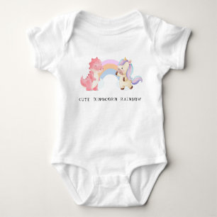 Schattigee dinosaurus eenhoorn regenboog pastel ve romper