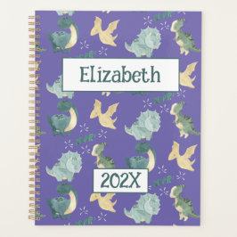 Schattigee Dinosaurus Gepersonaliseerde Lichte Paa Planner