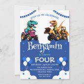 Schattigee dinosaurus graafmachine trekker ballon (Voorkant)