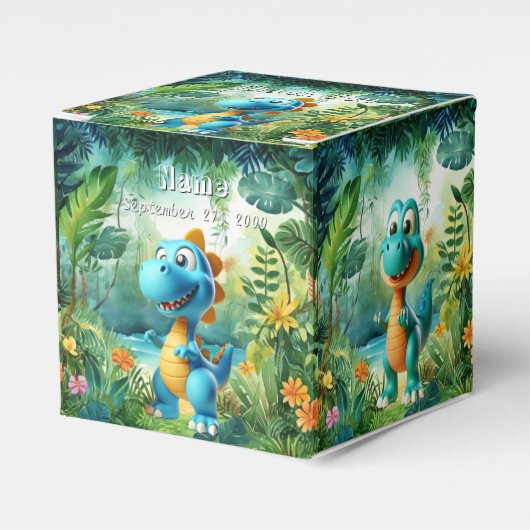 Schattigee dinosaurus gunstbox bedankdoosjes (Voorkant Zijde)