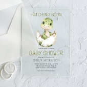 Schattigee Dinosaurus Hatching Soon Baby shower Acryl Uitnodigingen