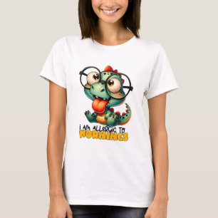 Schattigee dinosaurus Ik ben allergisch voor ochte T-shirt