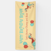 Schattigee Dinosaurus kind Verjaardag Banner (Verticaal)