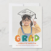 Schattigee Dinosaurus Kindergarten Afstuderen Aank Kaart (Voorkant)