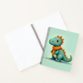 Schattigee dinosaurus met een Oranje sjaal Notitieboek (Binnen)