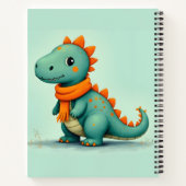 Schattigee dinosaurus met een Oranje sjaal Notitieboek (Achterkant)