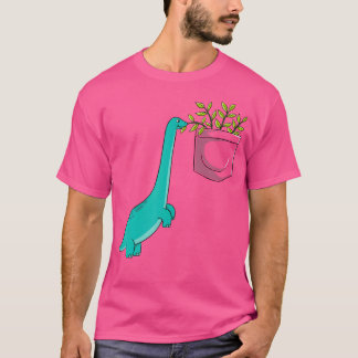 Schattigee dinosaurus Planten in Pocket Funny Pock T-shirt