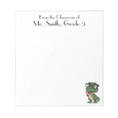 Schattigee Dinosaurus & Potlood, Leraar Waardering Notitieblok (Voorkant)