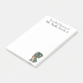 Schattigee Dinosaurus & Potlood, Leraar Waardering Post-it® Notes (Schuin)
