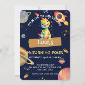 Schattigee Dinosaurus regenboog Galaxy ruimte verj Kaart (Voorkant)