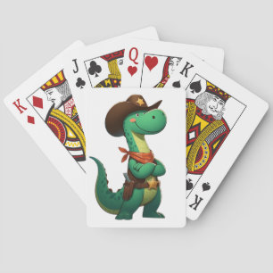 Schattigee dinosaurus sheriff/cowboy pokerkaarten