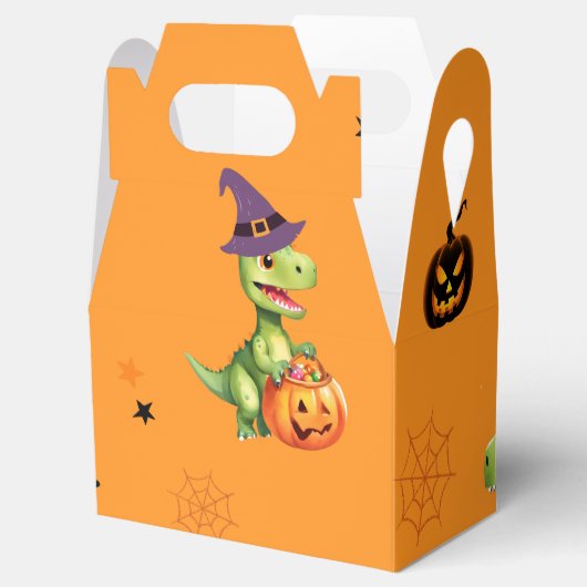 Schattigee Dinosaurus spelen pompoen truc om hallo Bedankdoosjes (Geopend)