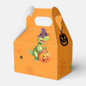 Schattigee Dinosaurus spelen pompoen truc om hallo Bedankdoosjes (Voorkant Zijde)