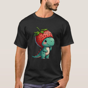 Schattigee dinosaurus T-Rex aardbei met pet eigenz T-shirt