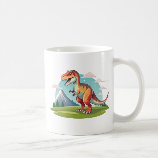 Schattigee dinosaurus T Rex met Mountain Koffiemok (Rechts)